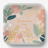 卒業式の日、フラワーフローラブーケ ペーパープレート (正面)