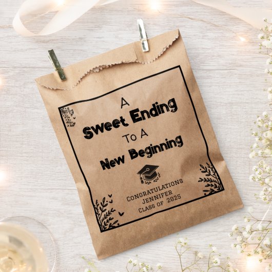卒業式の日。新しい始まりへの甘い結末 フェイバーバッグ (クリップ留めされた状態)