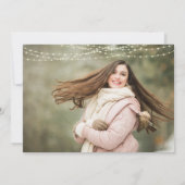 卒業式の木製イルミネーション写真コラージュ 招待状 (裏面)