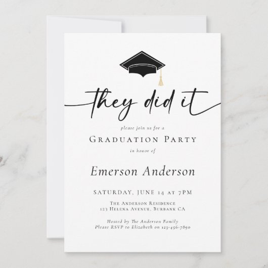 卒業式の様子 招待状 (正面)