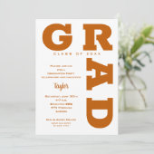 卒業式の焦げオレンジ 招待状 (スタンド正面)