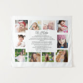 卒業式の特別な贈り物10枚の写真を添えた娘への感動のメッセージ タペストリー (正面(横))