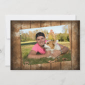 卒業式の田舎風の木製5枚の写真コラージュ 招待状 (裏面)