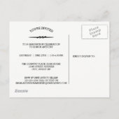 卒業式の白黒 – 卒業発表はがき インビテーションポストカード (裏面)