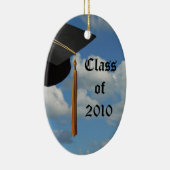 卒業式の空のパーソナライズされたクリスマス飾り セラミックオーナメント (右)