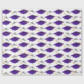 卒業式の紫色のキャップ（卒業式の卒業式） ラッピングペーパー (フラット)