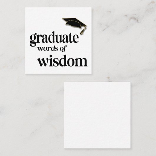 卒業式の英知の言葉アドバイス スクエア名刺 (正面/裏面)