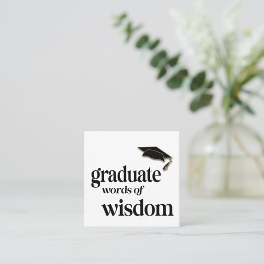 卒業式の英知の言葉アドバイス スクエア名刺 (スタンド正面)