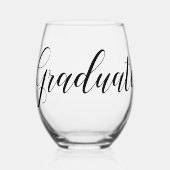 卒業式の茎のないワイングラス ステムなしワイングラス (正面)