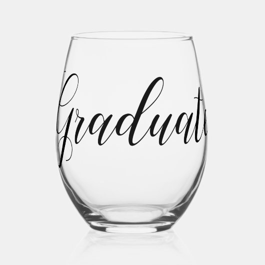 卒業式の茎のないワイングラス ステムなしワイングラス (正面)
