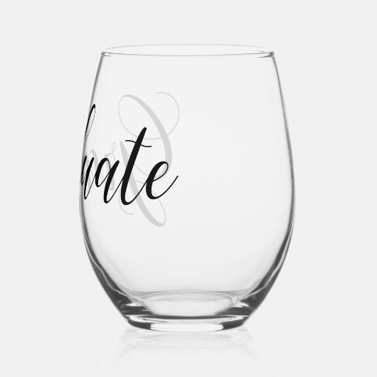 卒業式の茎のないワイングラス ステムなしワイングラス (左)