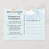 卒業式の虹が日付を救うグラドキャップ 案内ポストカード (裏面)