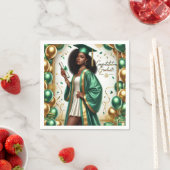 卒業式の装飾 – エメラルド スタンダードカクテルナプキン (インサイチュ)