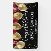 卒業式の赤い金ゴールド吹き出しバナー 横断幕 (縦)