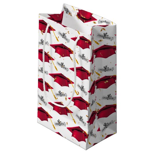 卒業式の赤帽（卒業式） スモールペーパーバッグ (正面アングル)