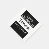 卒業式の追加の名前 |グラー祝ドしよう スタンダードカクテルナプキン (角)