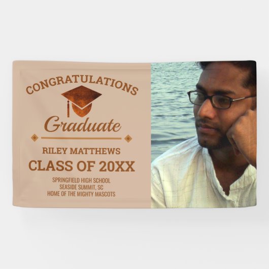 卒業式の銅おめでとうございます卒業生1写真 横断幕 (横)