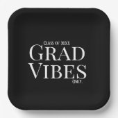 卒業式の雰囲気のみ黒/白 ペーパープレート (正面)