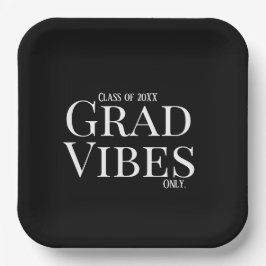 卒業式の雰囲気のみ黒/白 ペーパープレート