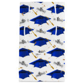 卒業式の青い帽子（卒業証書） スモールペーパーバッグ (正面)