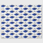 卒業式の青い帽子（卒業証書） ラッピングペーパー (フラット)