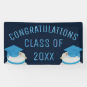 卒業式の青おめでとうのクラス 横断幕 (横)