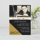 卒業式の音楽/ サックス 招待状 (スタンド正面)