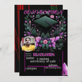 卒業式の願い 招待状 (正面/裏面)