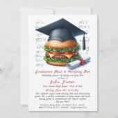 卒業式の饗宴&ワードプレイおもしろい-お祝い 招待状 (正面)