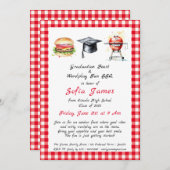 卒業式の饗宴&ワードプレイおもしろいBBQパーティー 招待状 (正面/裏面)