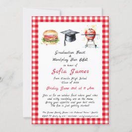 卒業式の饗宴&ワードプレイおもしろいBBQパーティー 招待状