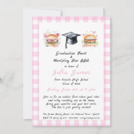 卒業式の饗宴&ワードプレイおもしろいBBQパーティー 招待状
