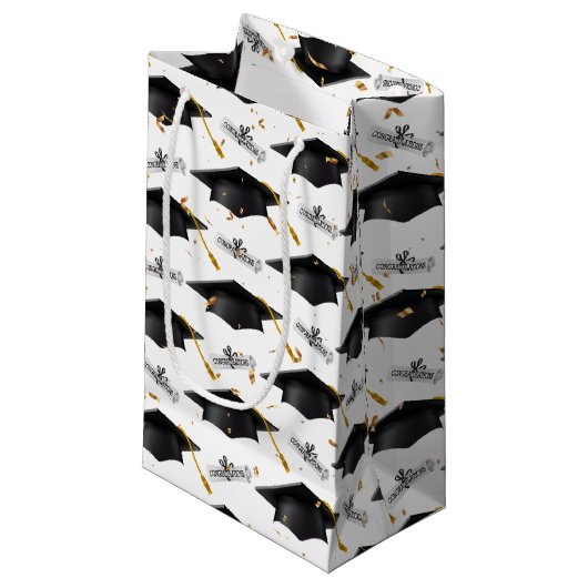 卒業式の黒帽（卒業式） スモールペーパーバッグ (正面アングル)