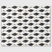 卒業式の黒帽（卒業式） ラッピングペーパー (フラット)