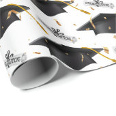 卒業式の黒帽（卒業式） ラッピングペーパー (ロールコーナー)