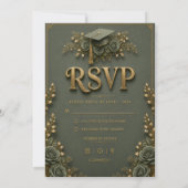卒業式のSave the Date + RSVPカードセット 招待状 (裏面)