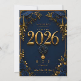 卒業式のSave the Date + RSVPカード 招待状