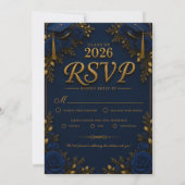 卒業式のSave the Date + RSVPカード 招待状 (裏面)