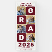 卒業式はっきりしたトレンディーパーソナライズされた写真コラージュ 横断幕 (縦)