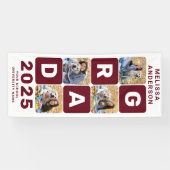 卒業式はっきりしたトレンディーパーソナライズされた写真コラージュ 横断幕 (横)