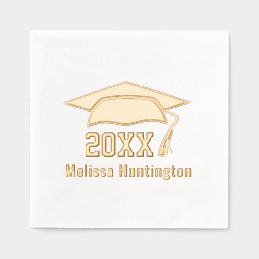 卒業式はっきりした名の年#1 箔ナプキン (正面)
