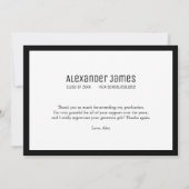 卒業式はっきりした白黒写真 案内状 (裏面)