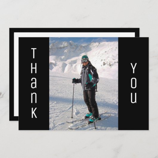 卒業式はっきりした白黒写真 案内状 (正面/裏面)