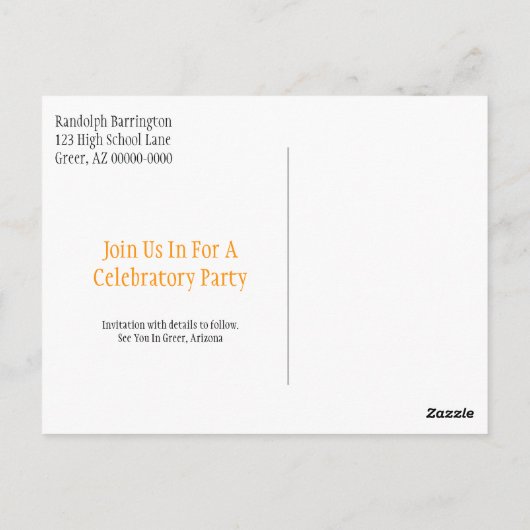 卒業式は日付のミニマリストホワイト金ゴールドを保存 ポストカード (裏面)