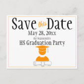 卒業式は日付のミニマリストホワイト金ゴールドを保存 ポストカード (正面)