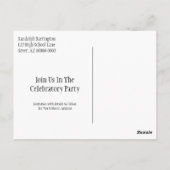 卒業式は日付をミニマリストパステルブルーを保存 ポストカード (裏面)