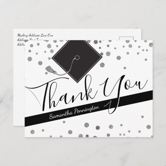 卒業式は白黒ありがとう ポストカード (正面/裏面)