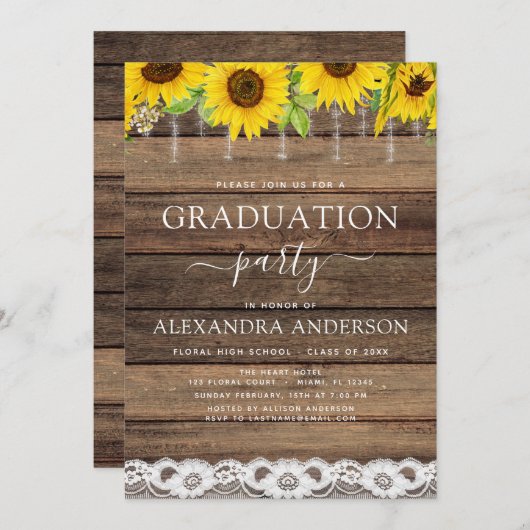 卒業式ひまわり素朴ファームハウス2022 招待状 (正面/裏面)