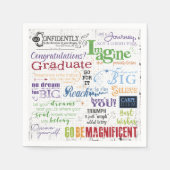 卒業式やる気を起こさせるワードアートことわざ スタンダードカクテルナプキン (正面)