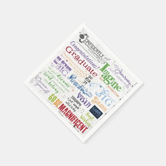 卒業式やる気を起こさせるワードアートことわざ スタンダードカクテルナプキン (角)